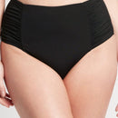 Sea Level Eco Essentials Gathered Side High Waist Brief - Black