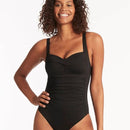 Sea Level Eco Essentials Twist Front A-DD Cup One Piece Swimsuit - Black