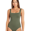 Sea Level Eco Essentials Square Neck One Piece Swimsuit - Khaki