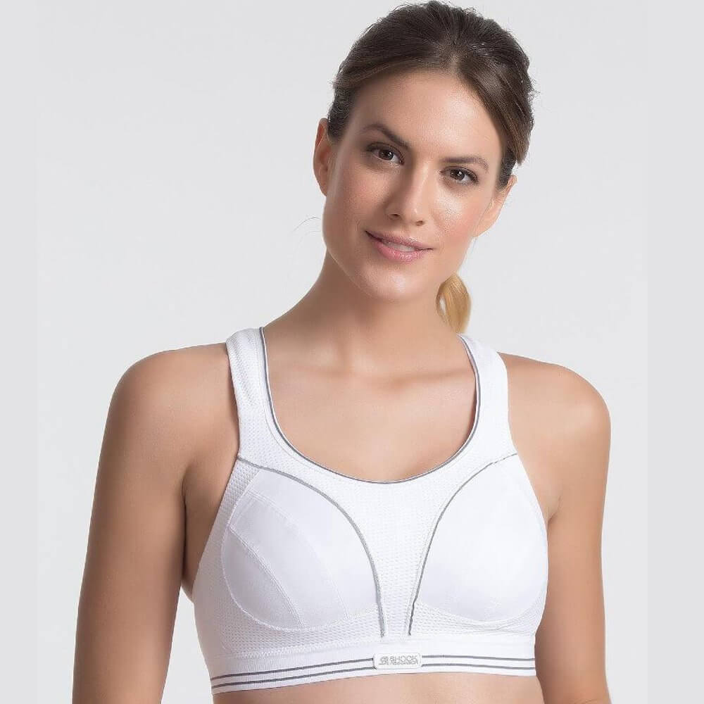 Shock Absorber Ultimate Run Sports Bra - White/Silver Bras 