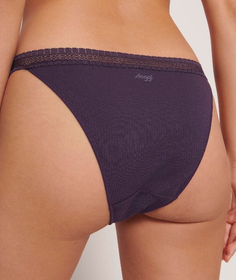 Sloggi Go Ribbed Tanga Brief 2 Pack - Blueberry Knickers 