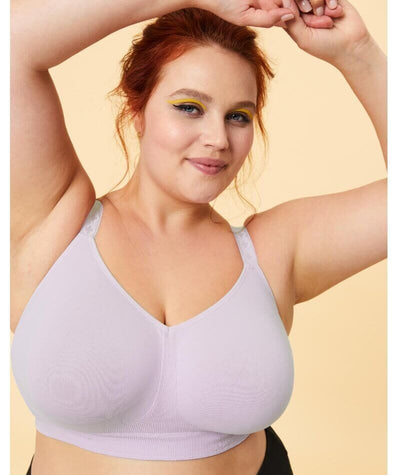 Sugar Candy Fuller Bust Seamless F-HH Cup Wirefree Lounge Bra - Lavender Bras 