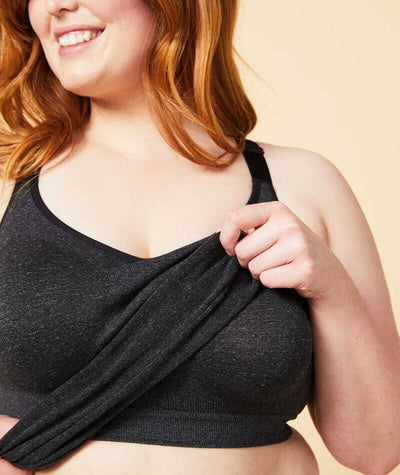 Sugar Candy Fuller Bust Seamless F-HH Cup Lounge Tank - Charcoal Sleep 