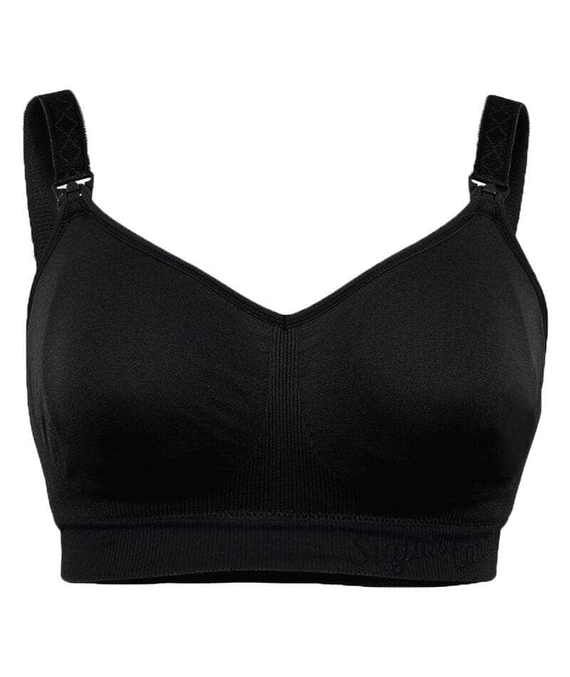 Sugar Candy Fuller Seamless Wirefree Nursing Bra - Black Bras 