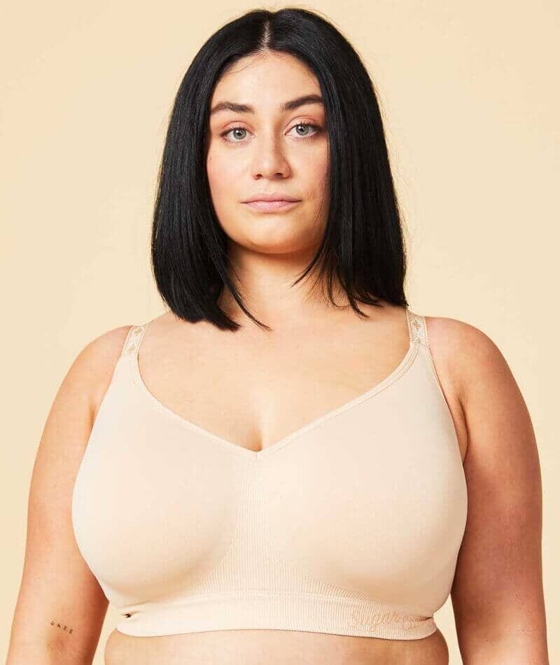 Sugar Candy Fuller Bust Seamless F-HH Cup Wirefree Lounge Bra - Beige Bras  