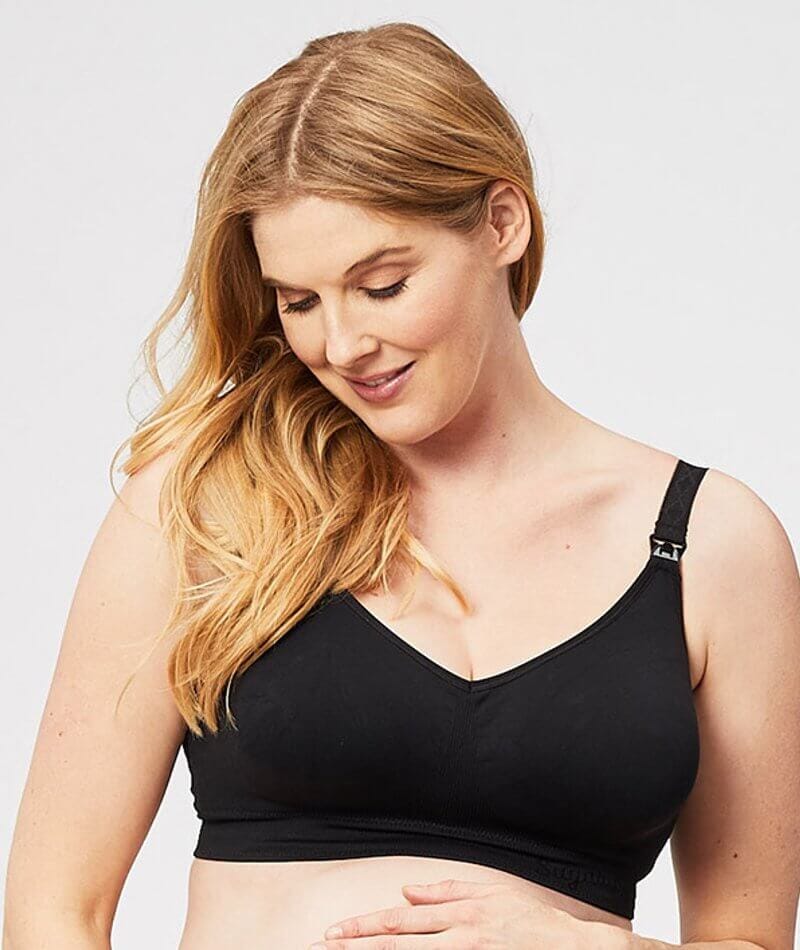 Sugar Candy Fuller Seamless Wirefree Nursing Bra - Black Bras 