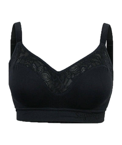 Sugar Candy Lux Fuller Bust Seamless F-HH Cup Wirefree Lounge Bra - Black Bras 