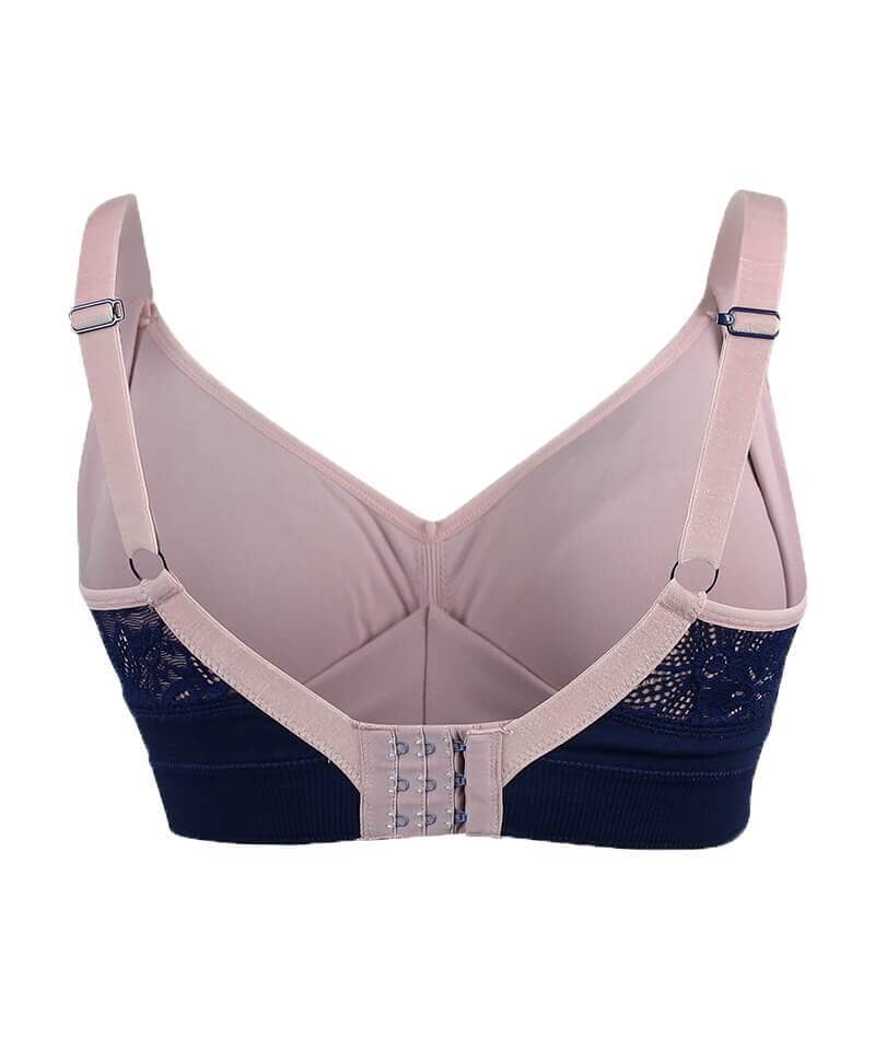 Sugar Candy Lux Fuller Bust Seamless F-HH Cup Wirefree Lounge Bra - Navy Bras 