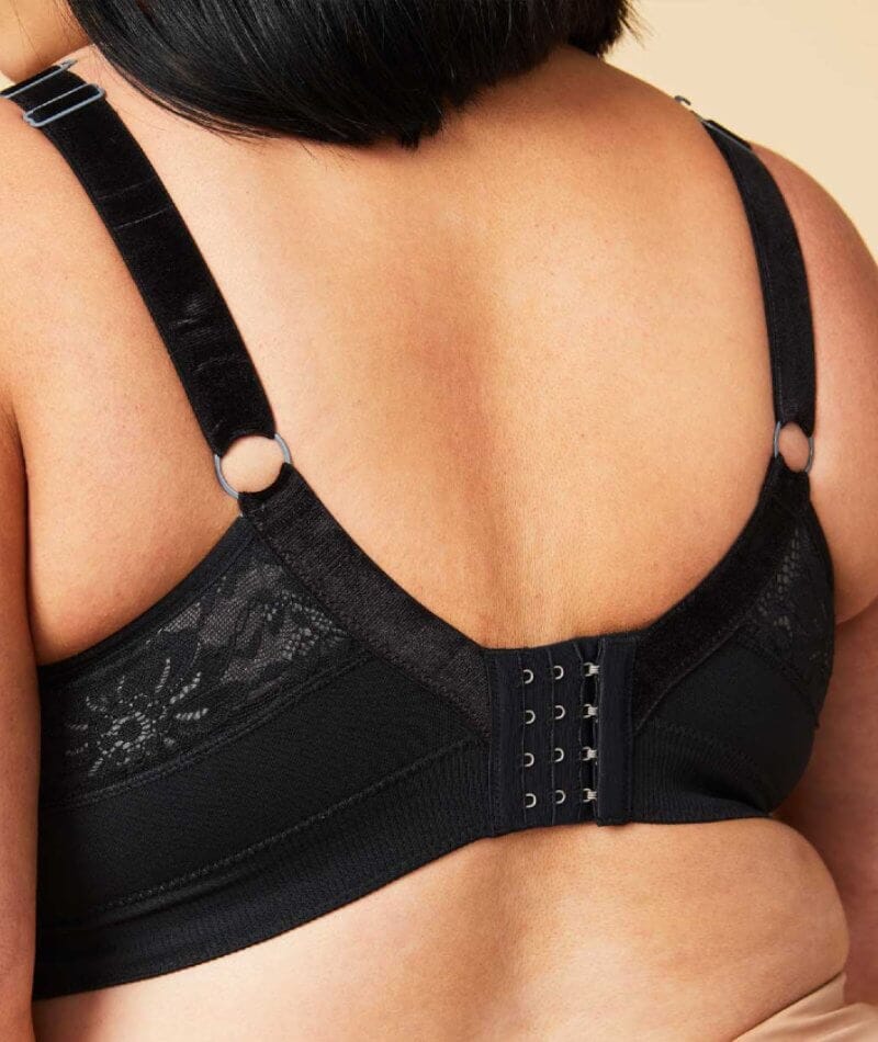 Sugar Candy Lux Fuller Bust Seamless F-HH Cup Wirefree Lounge Bra - Black Bras 