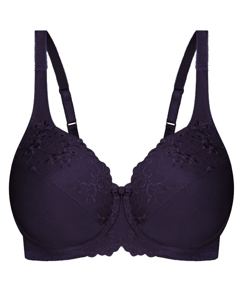 Triumph Embroidered Minimizer Bra - Blueberry Bras 