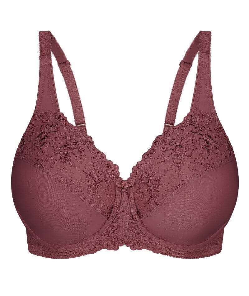 Triumph Embroidered Minimizer Bra - Smokey Russet Bras 