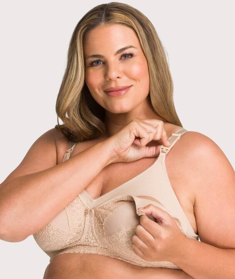 Triumph Lace Wirefree Maternity Bra - Nude Bras  