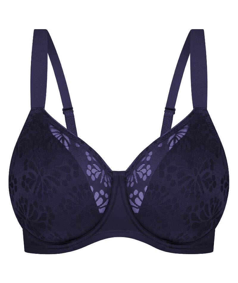 Triumph Lacy Minimizer Bra - Blueberry Bras 