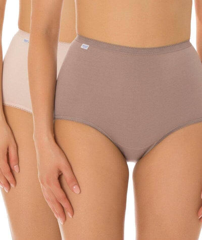 Sloggi Maxi Brief 2 Pack - Pink/Brown Knickers 