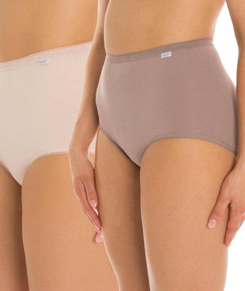 Sloggi Maxi Brief 2 Pack - Pink/Brown Knickers 