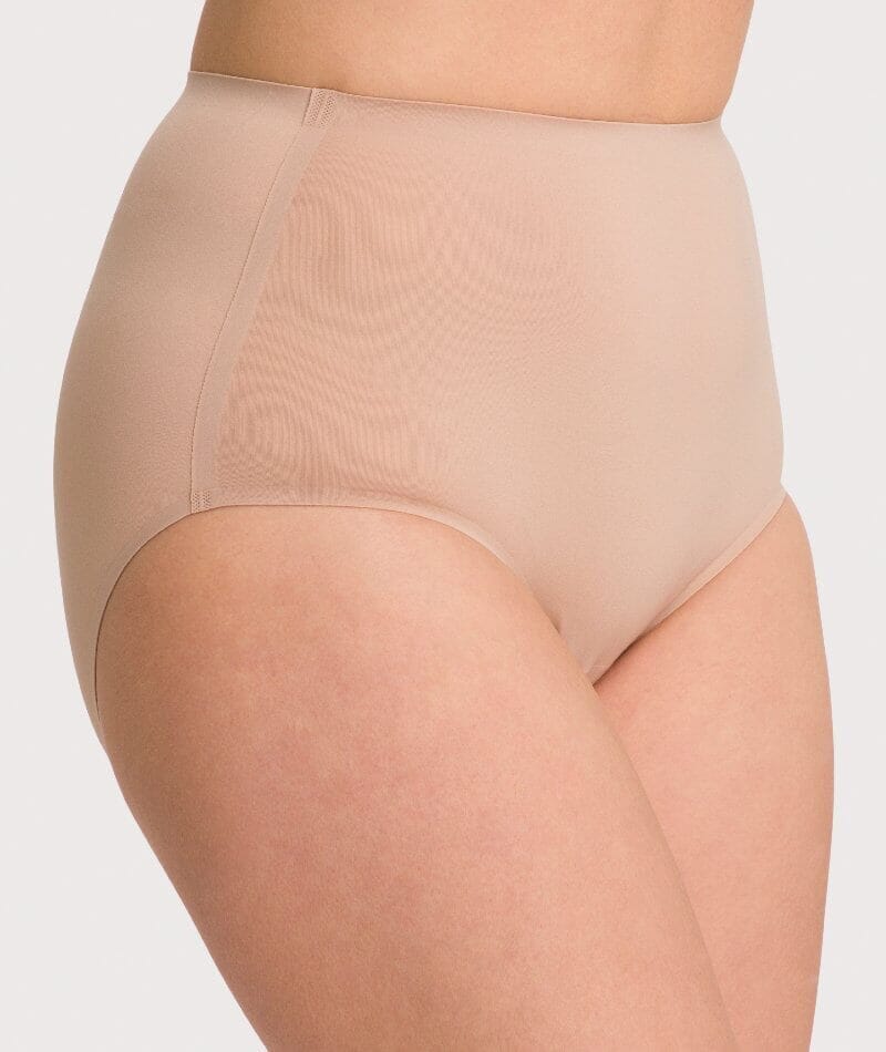 Underbliss Invisibliss No Show Seamless Full Brief 2 pack - Nude/Black Knickers 