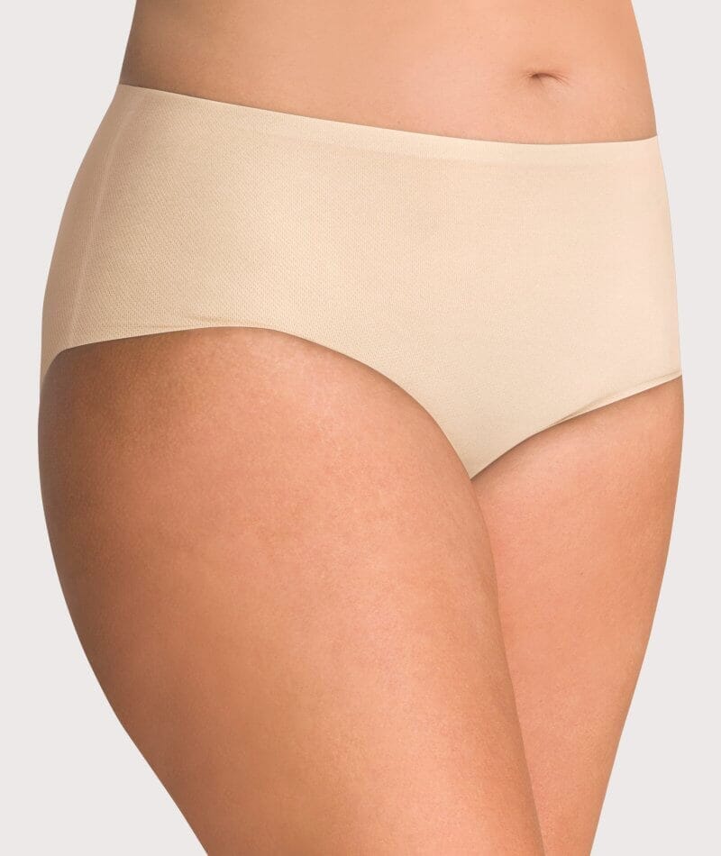 Underbliss Invisibliss No Show Seamless Full Brief 2 pack - Nude/Black Knickers 