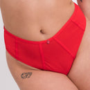 Curvy Kate Elementary High Waist Brazilian Brief - Red/Pink